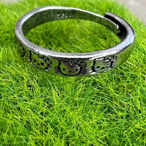 Silver 925 Hello Kitty 🌸 Adjustable ring (1 ring) adorable dainty - Picture 5 of 9